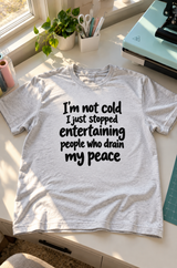 I'm Not Cold I Just Stopped Entertaining People Who Drain My Peace T-Shirt