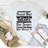Studies Have Found That Women Who Are a Little Out of Shape Live Longer Than the Men Who Mention It T-Shirt