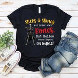 Sticks & Stones May Break Some Bones, But Hollow Points Expand on Impact T-Shirt