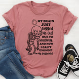 My Brain Just Logged Me Out Due to Inactivity, and Now I Can’t Remember My Password T-Shirt