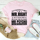 No, I Haven’t Met Mr. Right But I Have Met Mr. Liar, Mr. Player, Mr. Psycho, and Mr. Douchebag T-Shirt